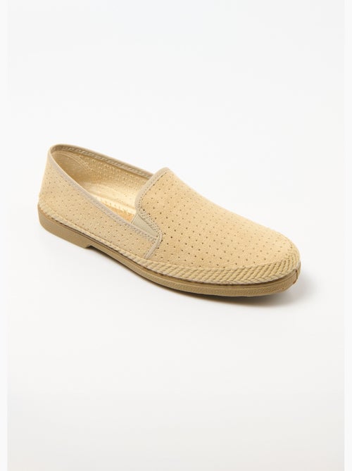 Mocasines de lona perforada elástica - Afibel - Kiabi