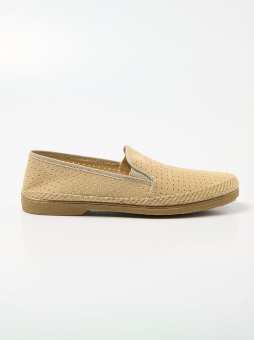 Mocasines de lona perforada elástica - Afibel - Kiabi