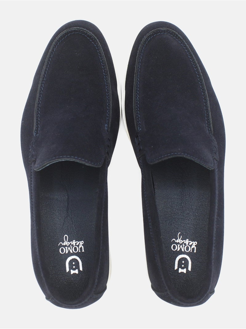 Mocasines de piel - Uomo Azul oscuro - Kiabi