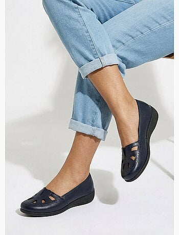 Mocasines de piel anchos confort elásticos - Afibel