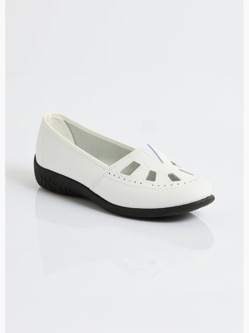 Mocasines de piel anchos confort elásticos - Afibel - Kiabi