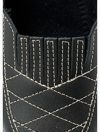 Mocasines de piel anchos confort elásticos - afibel