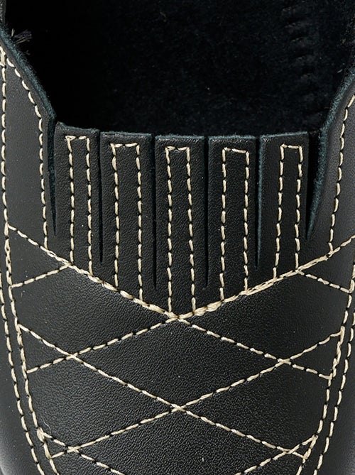 Mocasines de piel anchos confort elásticos - Afibel - Kiabi