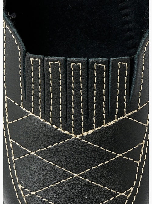Mocasines de piel anchos confort elásticos - afibel - Kiabi