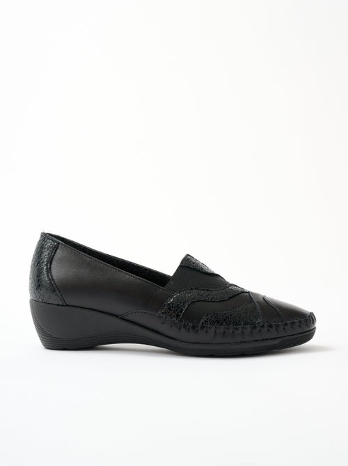 Mocasines de piel anchos y cómodos - Afibel - Kiabi