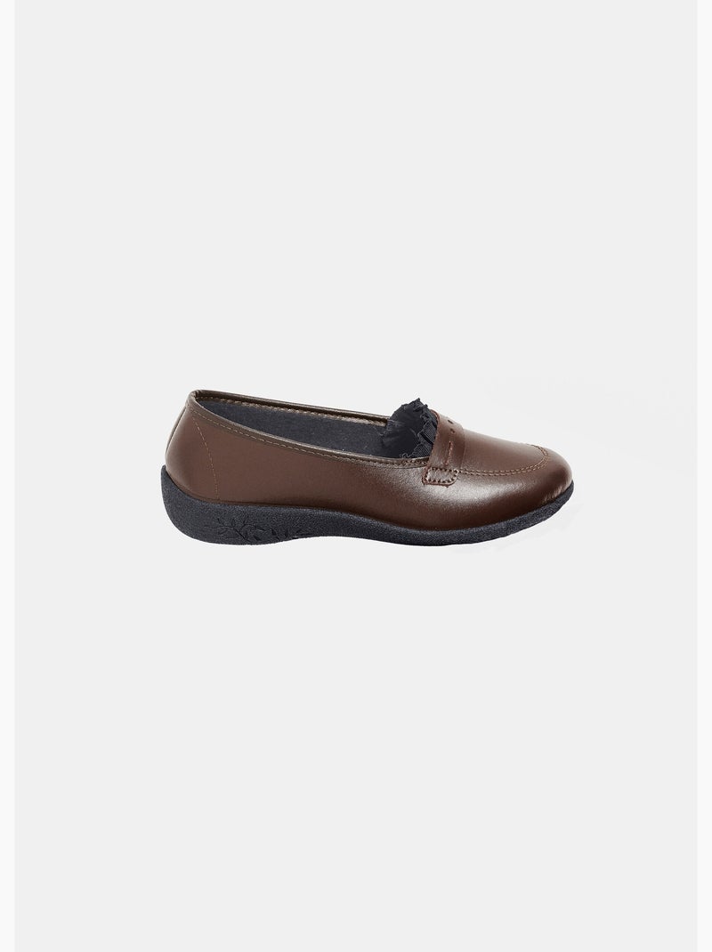 Mocasines de piel con forro polar cálido. - AFIBEL Marrón - Kiabi