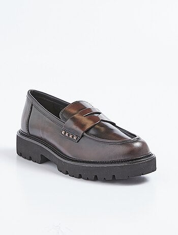 Mocasines de piel con suela gruesa y dentada - AFIBEL