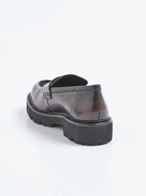 Mocasines de piel con suela gruesa y dentada - AFIBEL - Kiabi