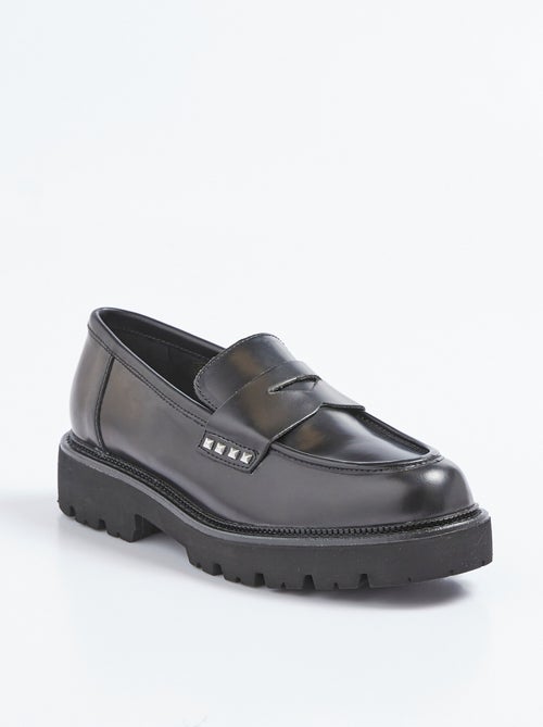 Mocasines de piel con suela gruesa y dentada - AFIBEL - Kiabi