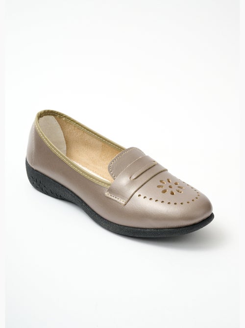 Mocasines de piel de ancho ancho - Afibel - Kiabi