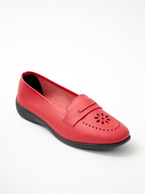 Mocasines de piel de ancho ancho - Afibel - Kiabi