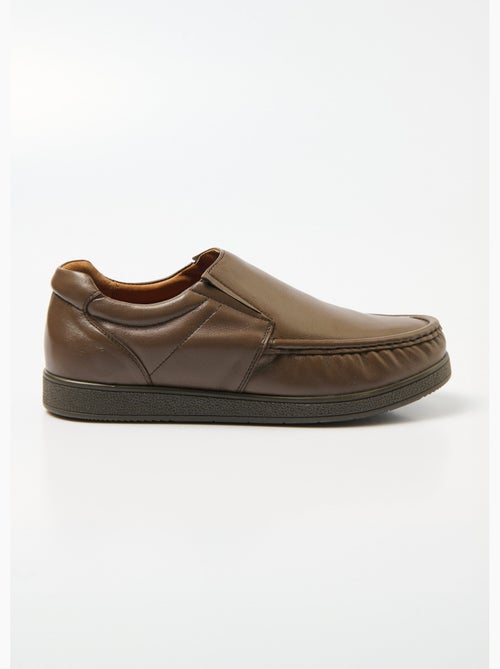 Mocasines de piel elástica con suela extraíble. - Afibel - Kiabi