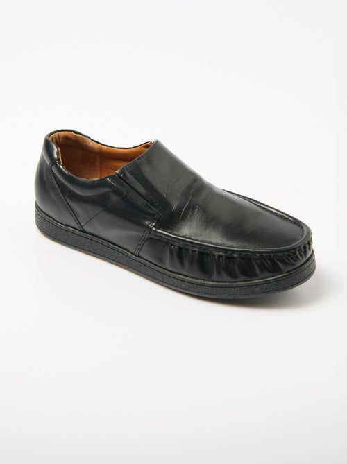 Mocasines de piel elástica con suela extraíble. - Afibel - Kiabi