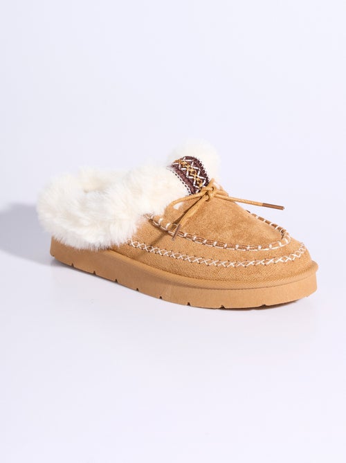 Mocasines de piel y trenzas indias - AFIBEL - Kiabi