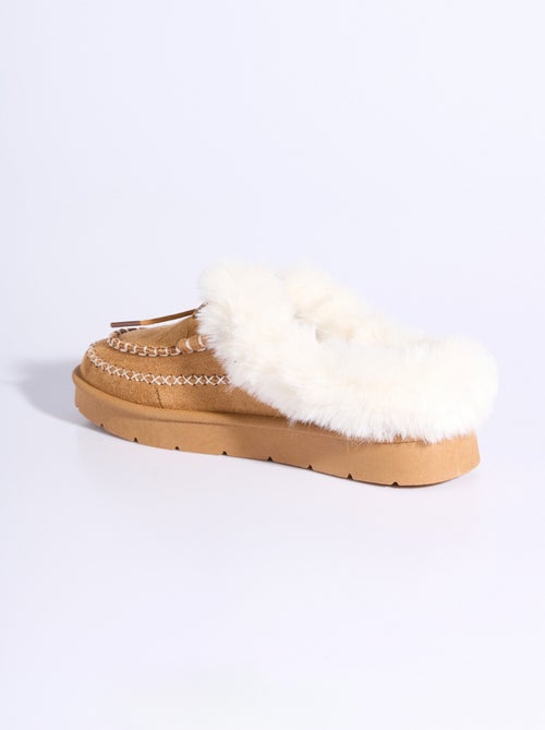 Mocasines de piel y trenzas indias - AFIBEL - Kiabi