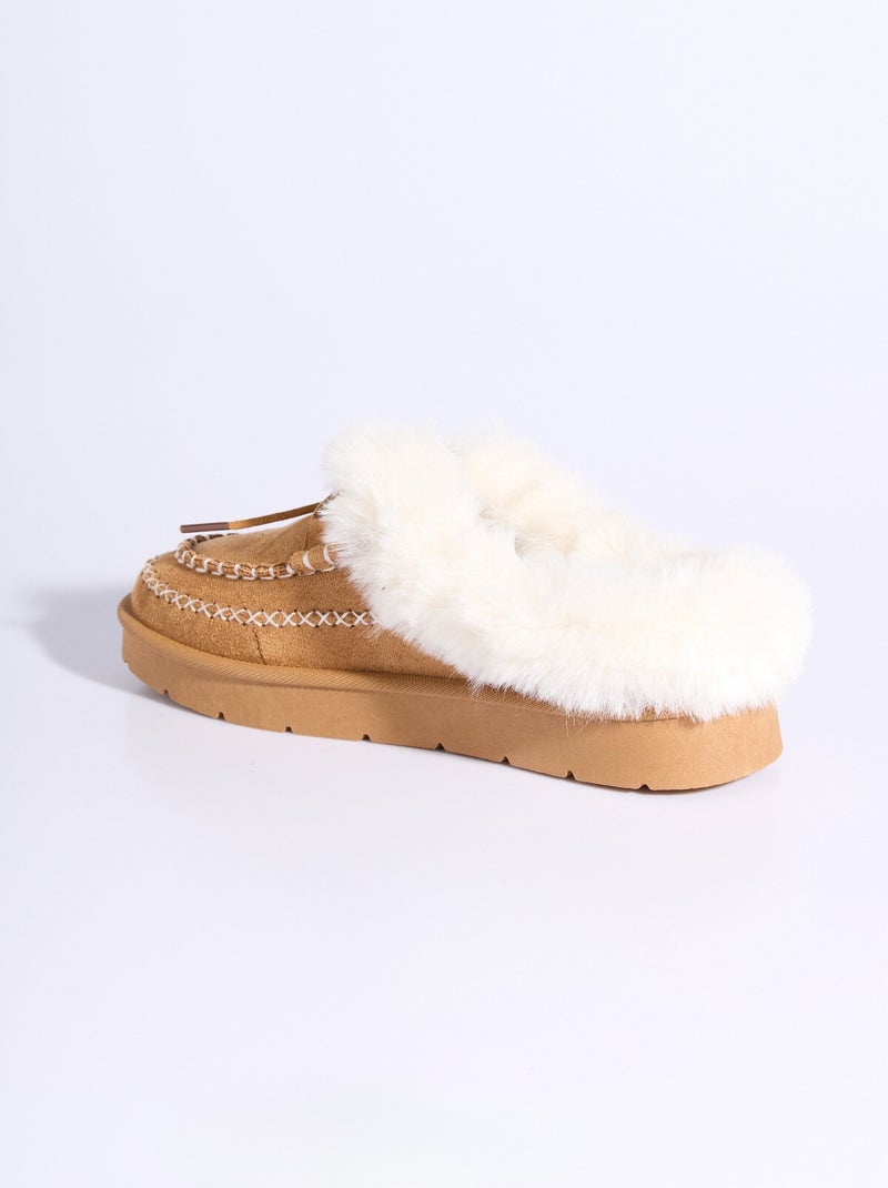 Mocasines de piel y trenzas indias - AFIBEL Camel - Kiabi