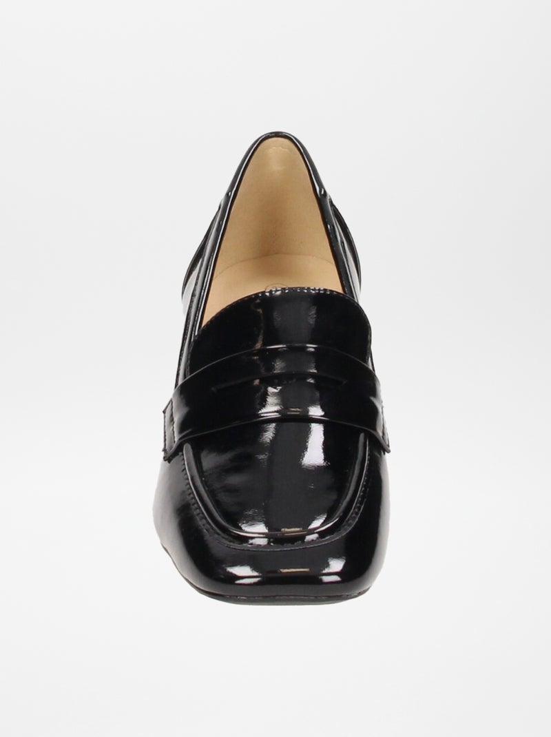 Mocasines de tacón de charol NEGRO - Kiabi