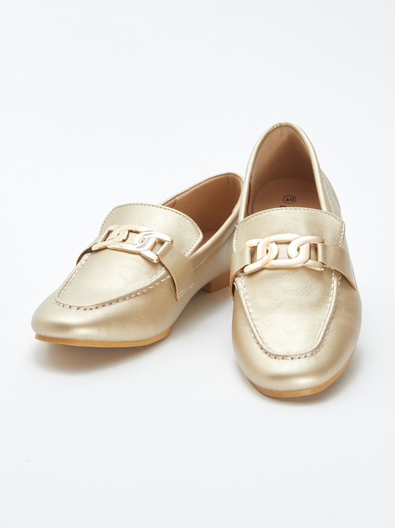 Mocasines dorados BEIGE - Kiabi