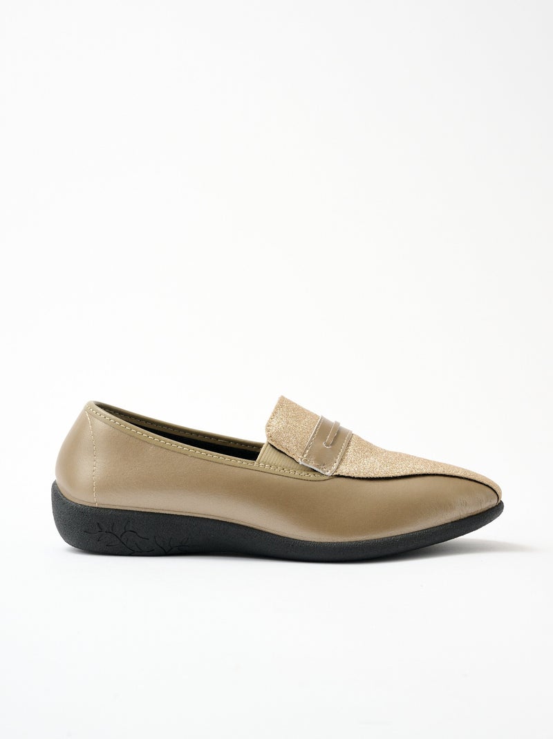 Mocasines elásticos ancho confort - Afibel Bronce - Kiabi