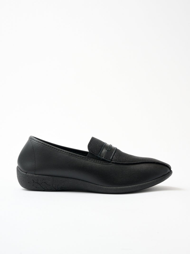 Mocasines elásticos ancho confort - Afibel Negro - Kiabi