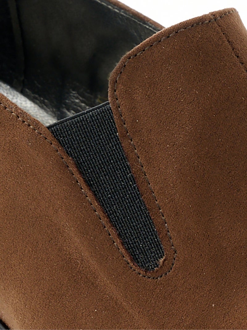 Mocasines elásticos con cuña ancha y confort. - Afibel Marrón - Kiabi