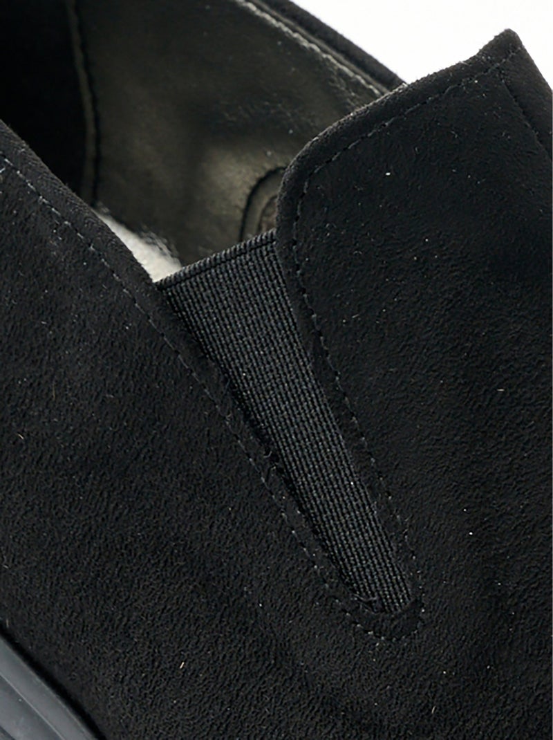 Mocasines elásticos con cuña ancha y confort. - Afibel Negro - Kiabi