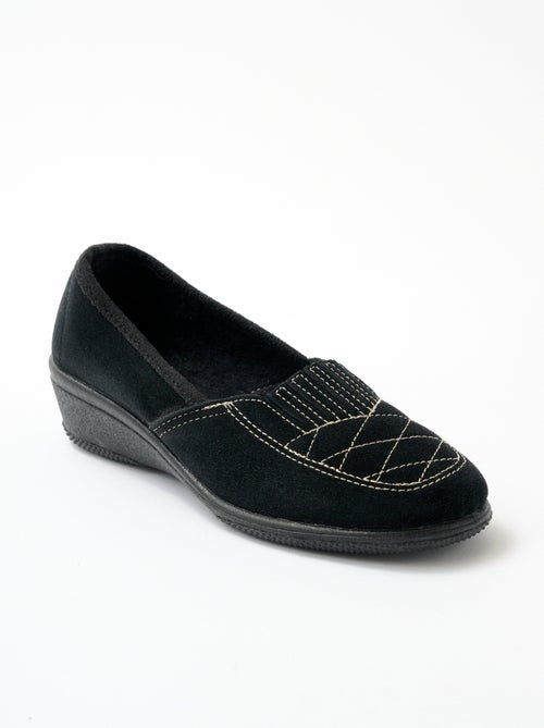 Mocasines elásticos de piel anchos - Afibel - Kiabi Mocasines elásticos de piel anchos - Afibel - Kiabi