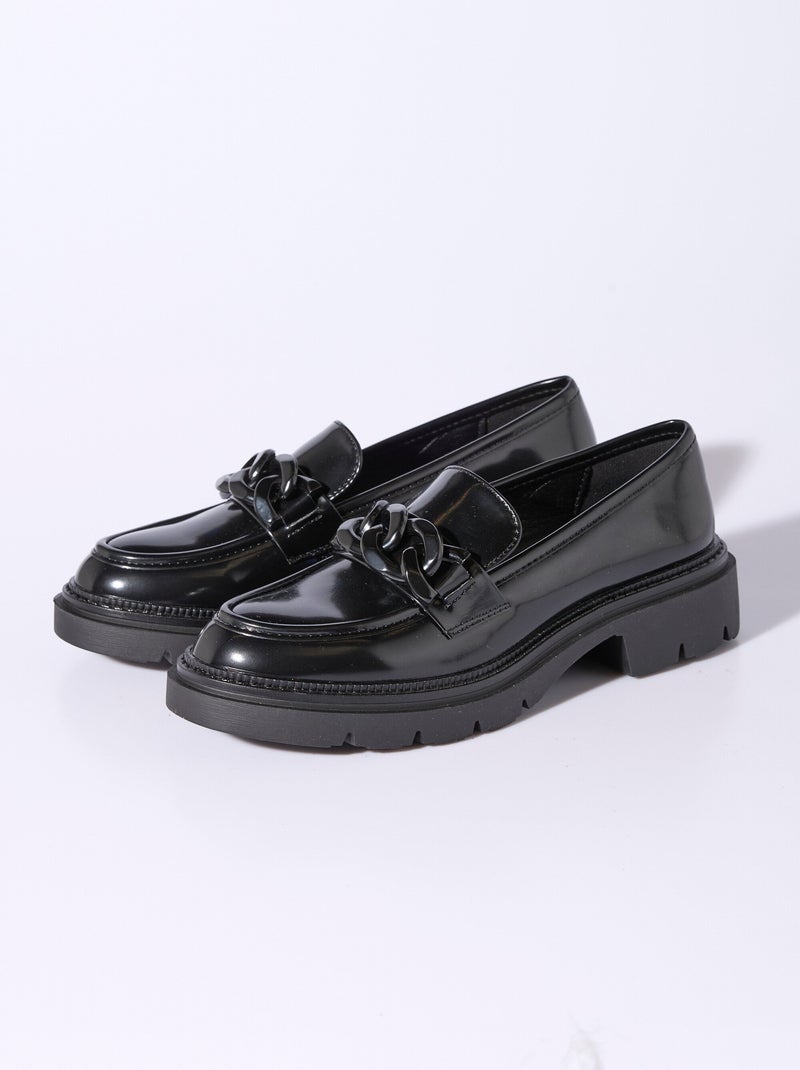 Mocasines estilo chunky con eslabones metálicos - AFIBEL Negro - Kiabi