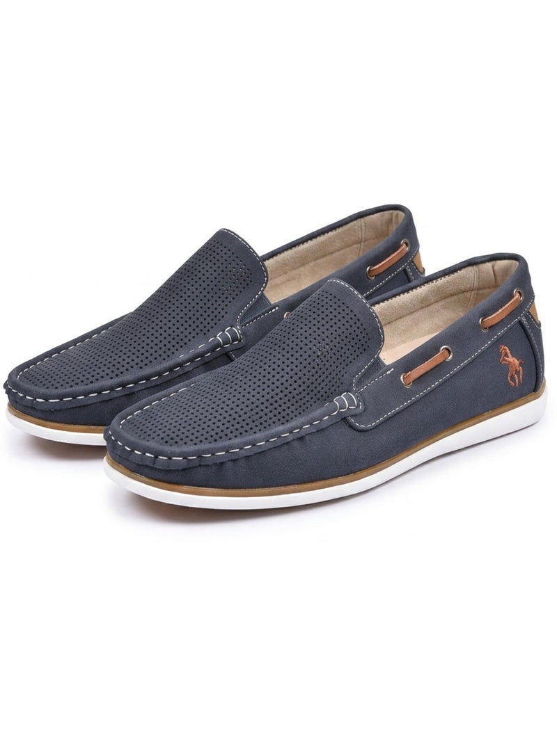 Mocasines hombre transpirables perforados confort verano OZABI Azul marino - Kiabi