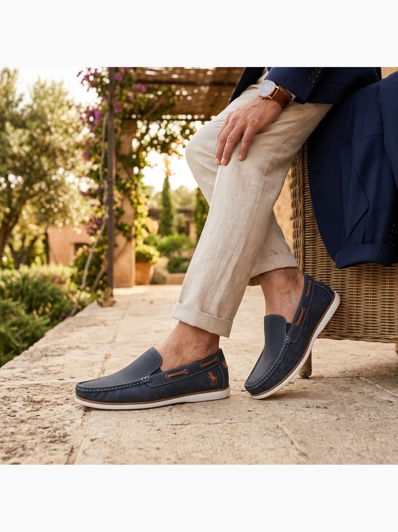 Mocasines hombre transpirables perforados confort verano OZABI Azul marino - Kiabi