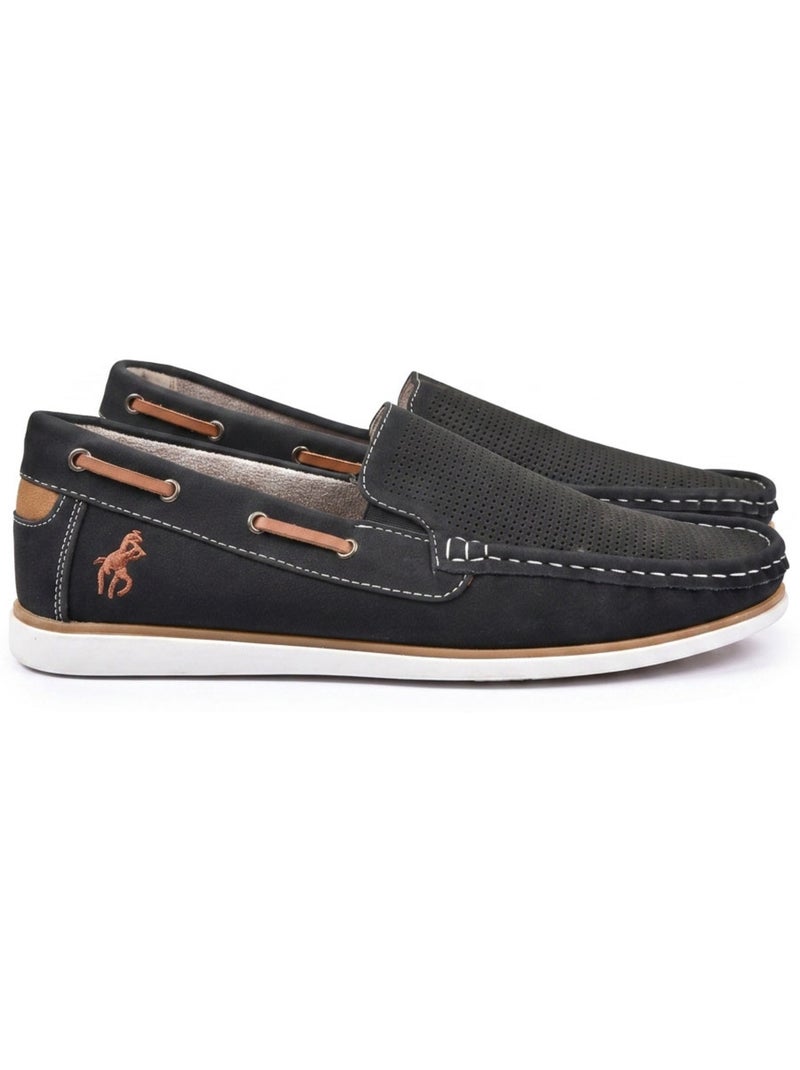 Mocasines hombre transpirables perforados confort verano OZABI Negro - Kiabi