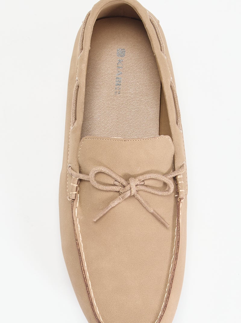 Mocasines lisos de antelina Beige - Kiabi