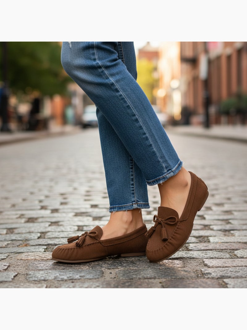 Mocasines mujer bobo chic nudo borlas ante sintético ozabi Cognac - Kiabi