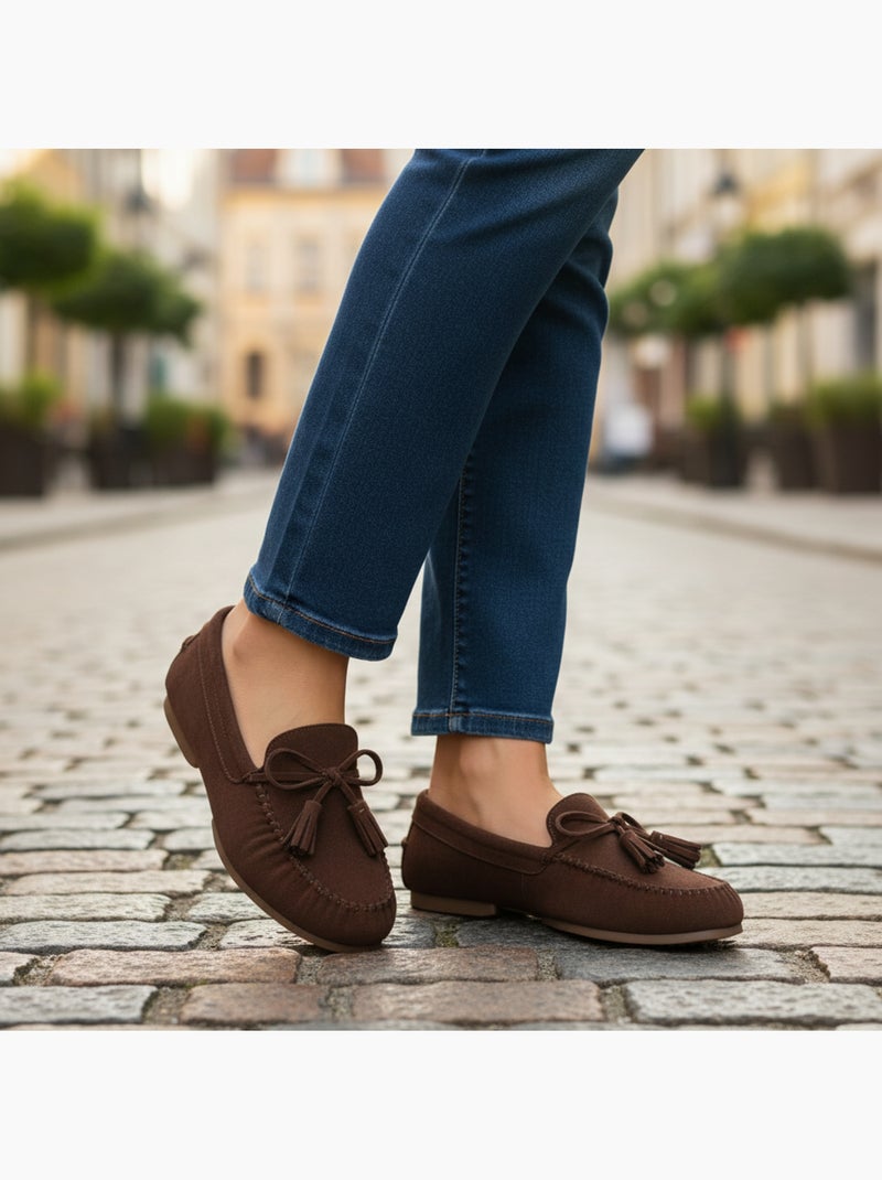 Mocasines mujer bobo chic nudo borlas ante sintético ozabi Marrón - Kiabi