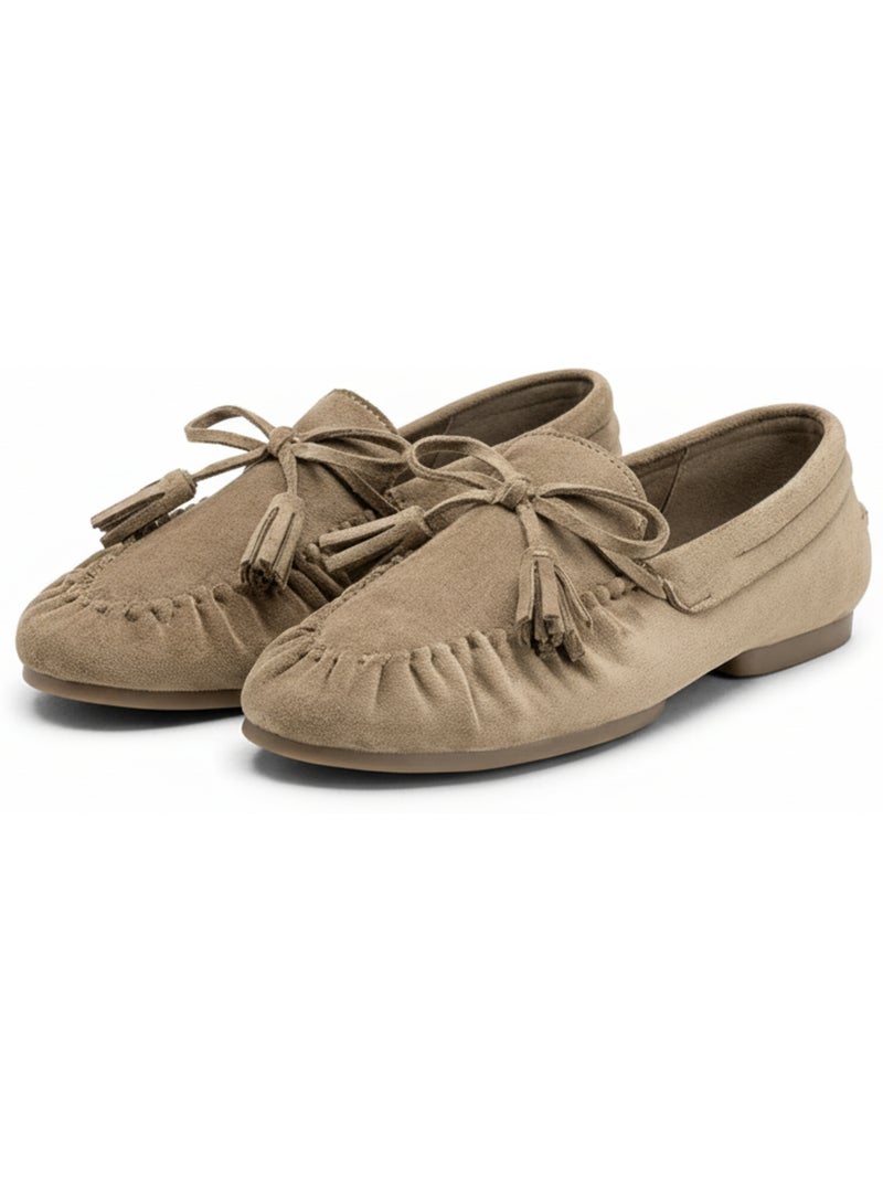 Mocasines mujer bobo chic nudo borlas ante sintético ozabi Taupe - Kiabi
