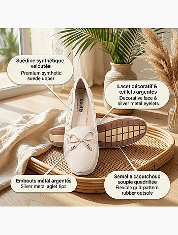Mocasines Mujer Cordones Ante Bobo Chic 3 Colores OZABI