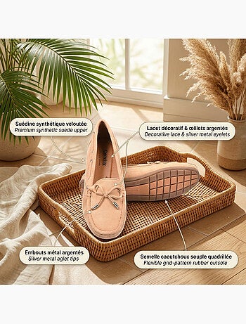 Mocasines Mujer Cordones Ante Bobo Chic 3 Colores OZABI
