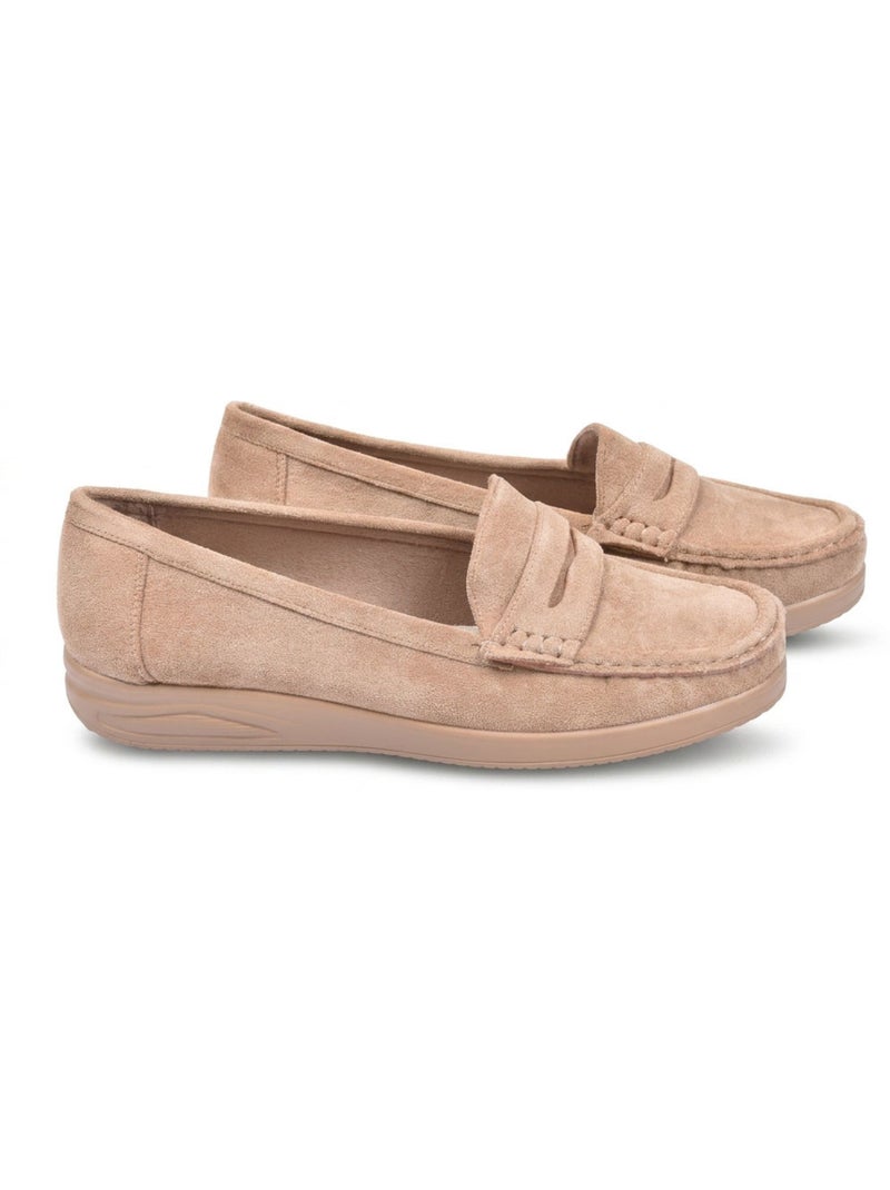 Mocasines Mujer Penny Loafer Ante Confort OZABI Taupe - Kiabi