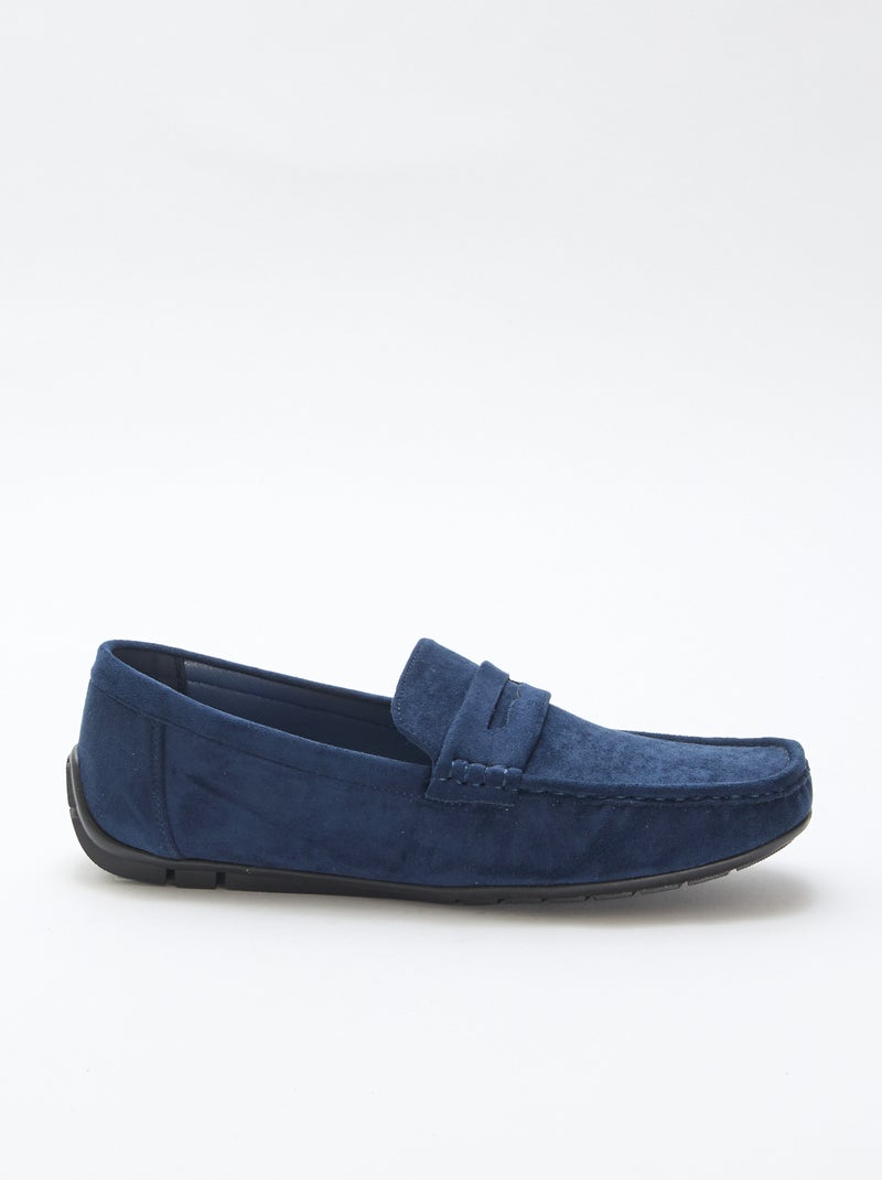 Mocasines náuticos con efecto ante Azul - Kiabi