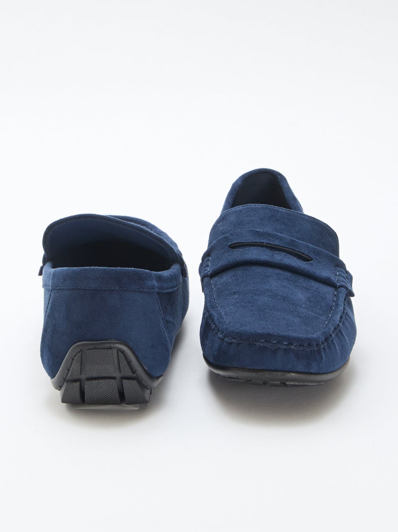 Mocasines náuticos con efecto ante Azul - Kiabi