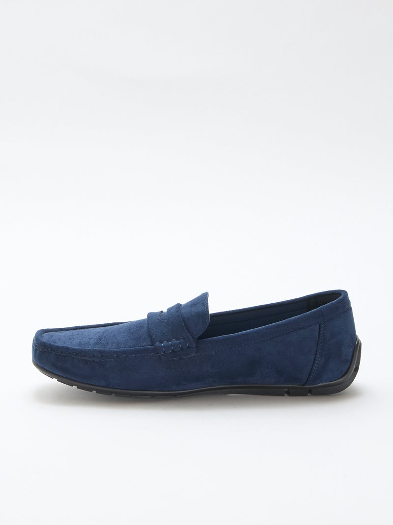 Mocasines náuticos con efecto ante Azul - Kiabi
