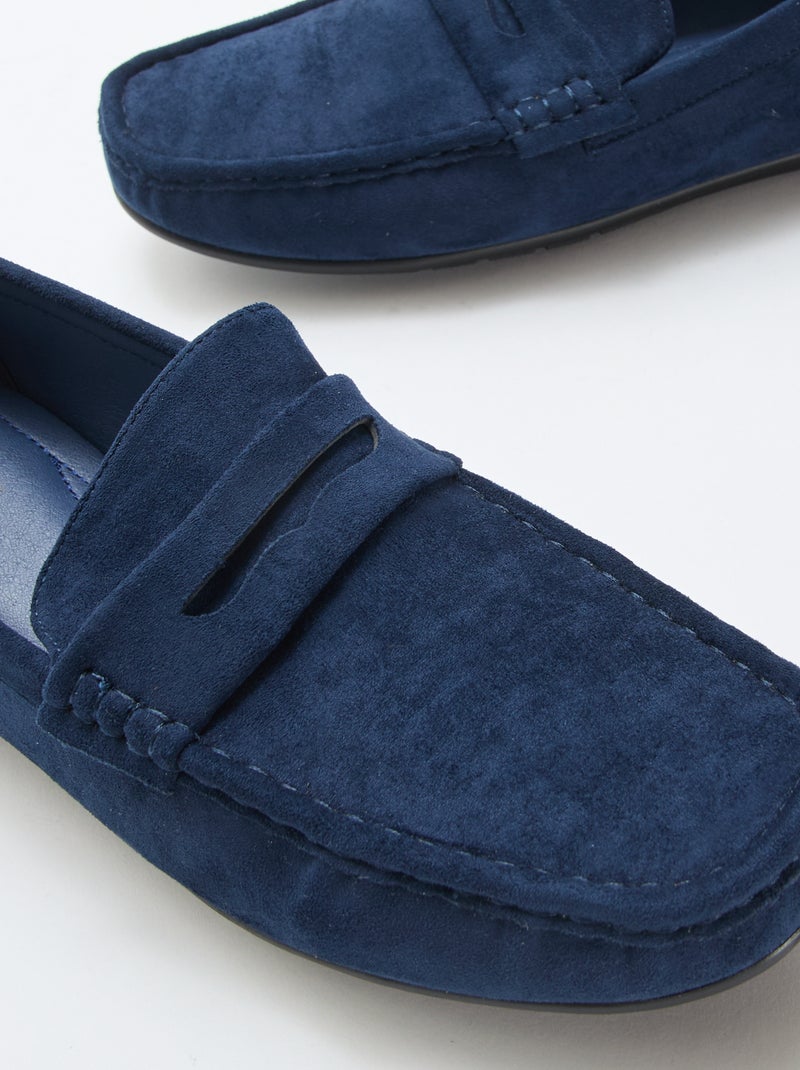 Mocasines náuticos con efecto ante Azul - Kiabi