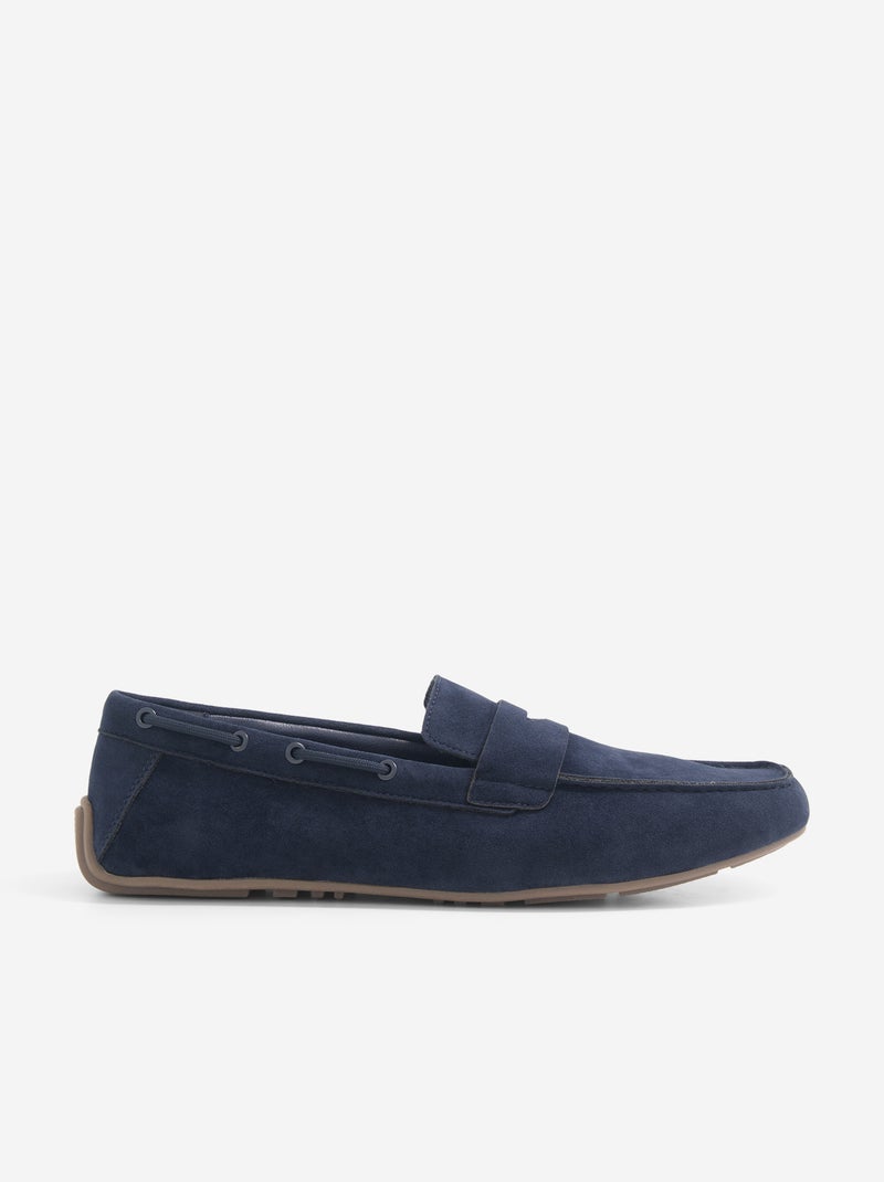 Mocasines náuticos de antelina Azul - Kiabi