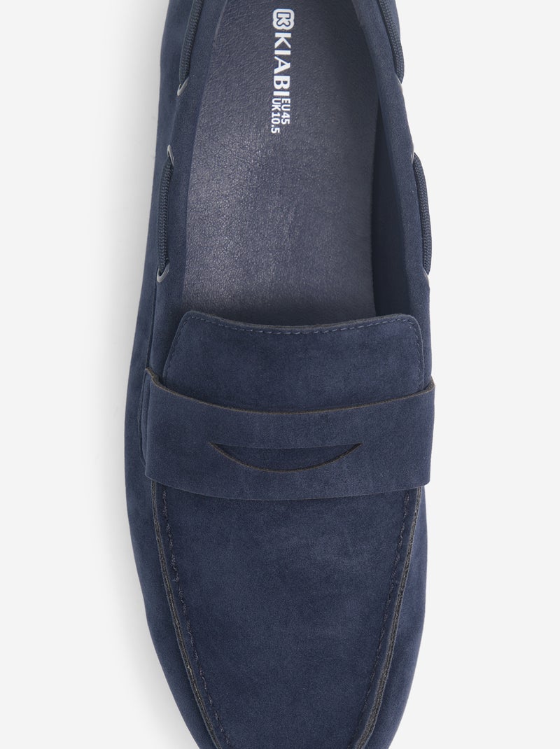 Mocasines náuticos de antelina Azul - Kiabi