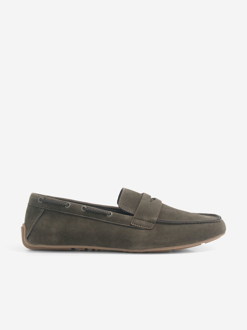 Mocasines náuticos de antelina Marron - Kiabi