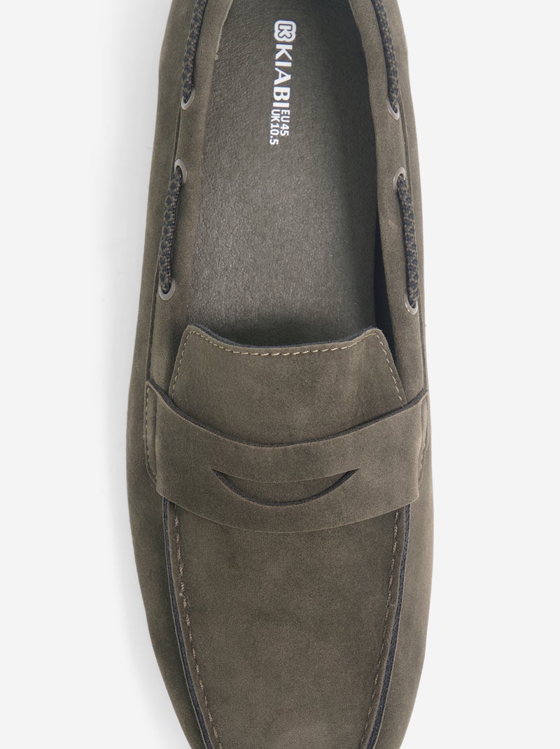 Mocasines náuticos de antelina Marron - Kiabi