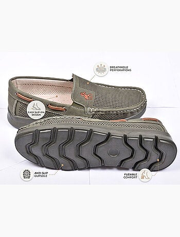 Mocasines OZABI para hombre con microperforaciones, cómodos para el verano y suela con tacos