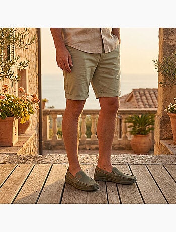 Mocasines OZABI para hombre con microperforaciones, cómodos para el verano y suela con tacos