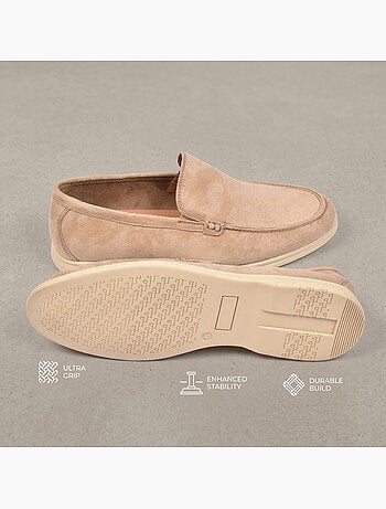 Mocasines OZABI para hombre, de ante sintético de primera calidad, cómodos y sin cordones