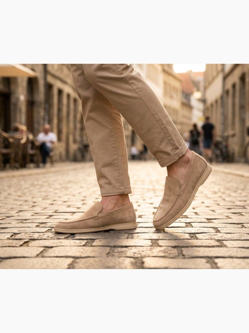 Mocasines OZABI para hombre, de ante sintético de primera calidad, cómodos y sin cordones - Kiabi